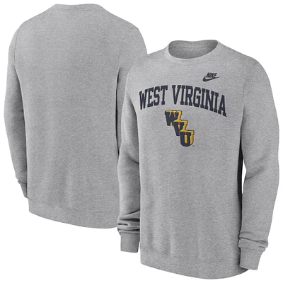 Men's Nike Heather Gray West Virginia Mountaineers Legacy Classic Pullover Sweatshirt