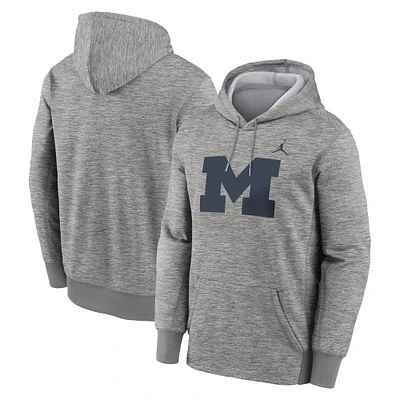 Men's Jordan Brand Heather Gray Michigan Wolverines Primetime Endzone Performance Pullover Hoodie