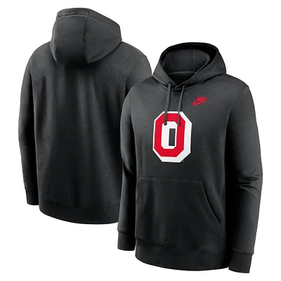 Men's Nike Black Ohio State Buckeyes Legacy Logo Club Fleece Pullover Hoodie