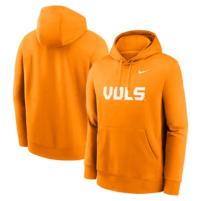 Men's Nike Tennessee Orange Volunteers Primetime Alternate Logo Club Fleece Pullover Hoodie