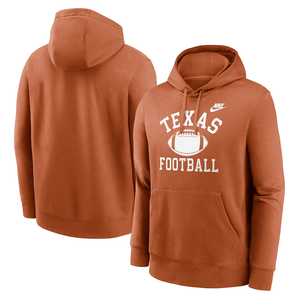 Men's Nike Texas Longhorns Legacy Football Icon Club Fleece Pullover Hoodie