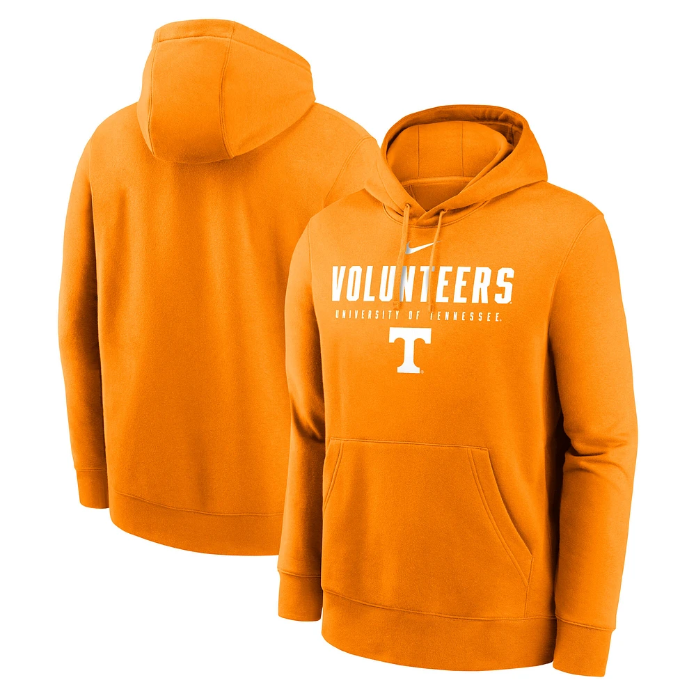 Men's Nike Tennessee Orange Tennessee Volunteers Primetime Dynamic Mascot Club Fleece Pullover Hoodie