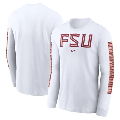 Men's Nike White Florida State Seminoles Local Spirit Slogan Long Sleeve T-Shirt