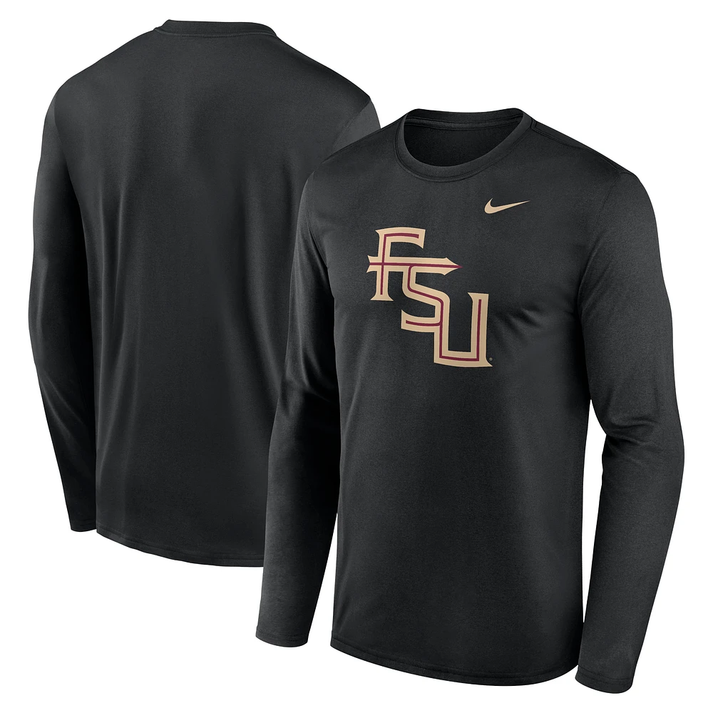 Men's Nike Black Florida State Seminoles Primetime Alternate Logo Legend Performance Long Sleeve T-Shirt