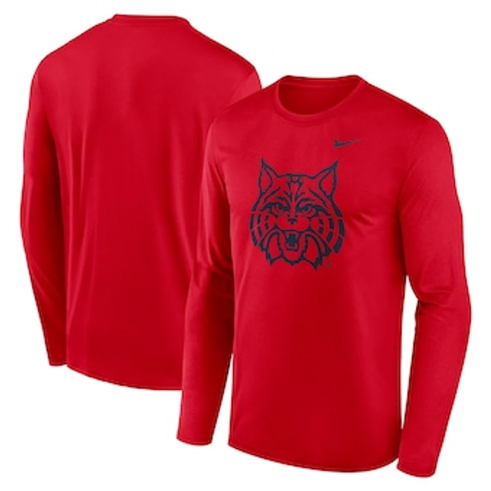 Men's Nike Red Arizona Wildcats Primetime Alternate Logo Legend Performance Long Sleeve T-Shirt