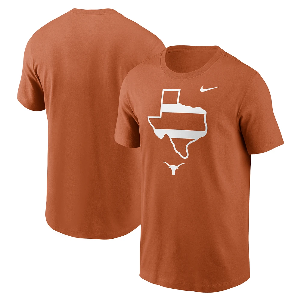 Men's Nike Texas Orange Texas Longhorns Campus State Shape T-Shirt