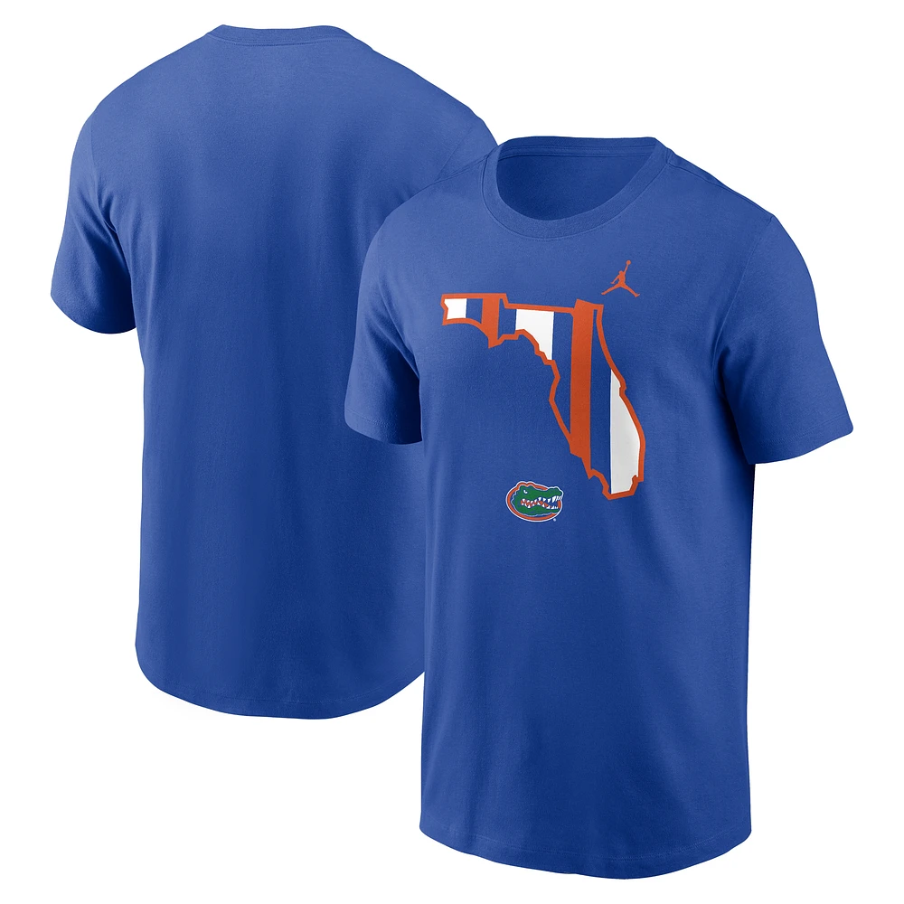 Men's Jordan Brand Royal Florida Gators Campus State Shape T-Shirt
