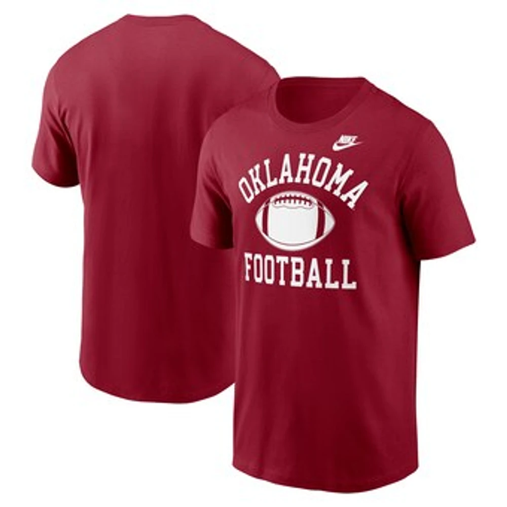 Men's Nike Crimson Oklahoma Sooners Legacy Football Icon T-Shirt