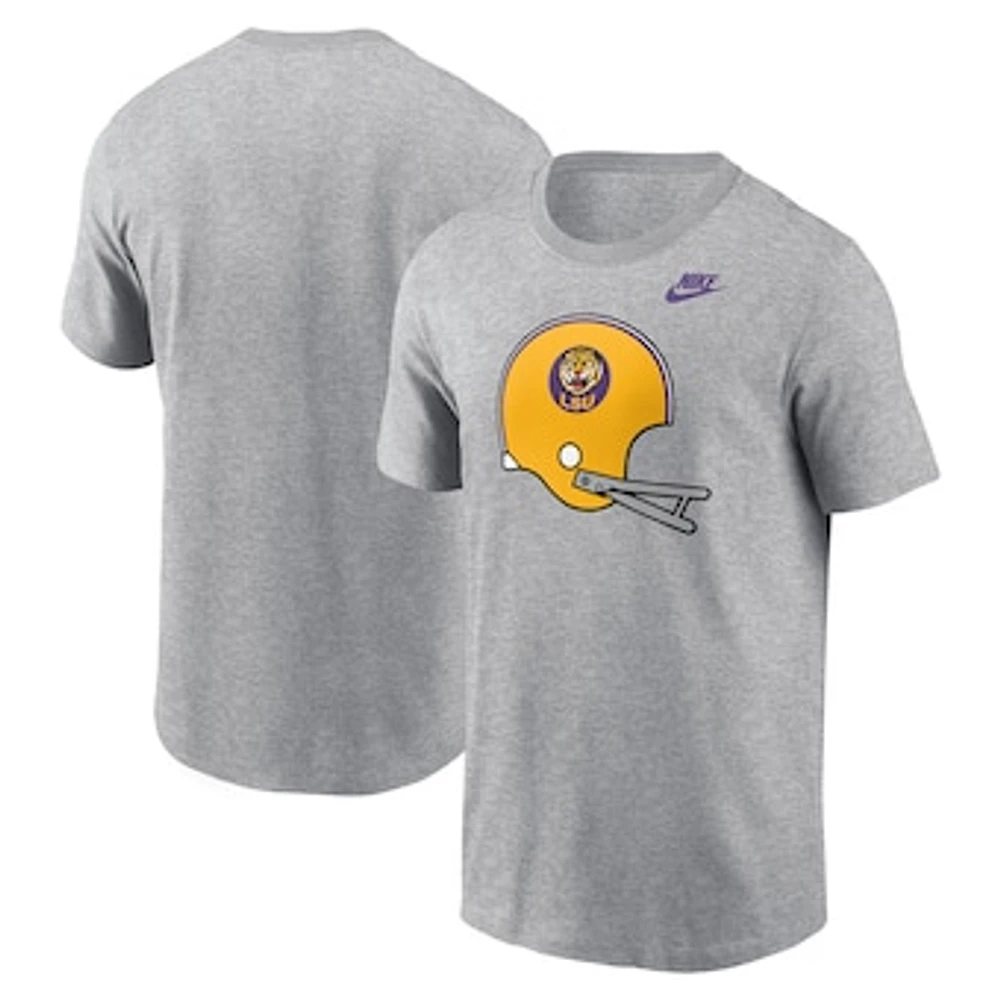 Men's Nike Heather Gray LSU Tigers Legacy Helmet T-Shirt