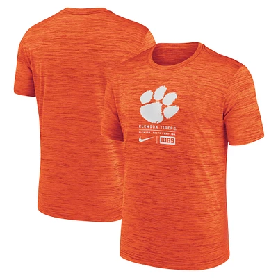 Men's Nike Orange Clemson Tigers Campus Center Block Velocity Performance T-Shirt
