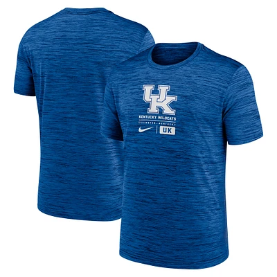 Men's Nike Royal Kentucky Wildcats Campus Center Block Velocity Performance T-Shirt