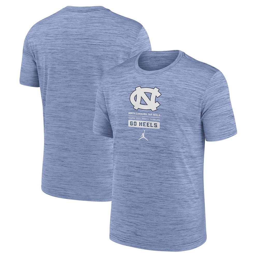 Men's Jordan Brand Carolina Blue North Tar Heels Campus Center Block Velocity Performance T-Shirt