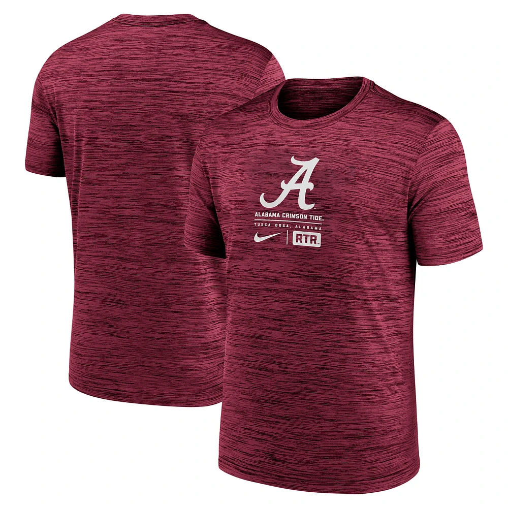Men's Nike Crimson Alabama Crimson Tide Campus Center Block Velocity Performance T-Shirt