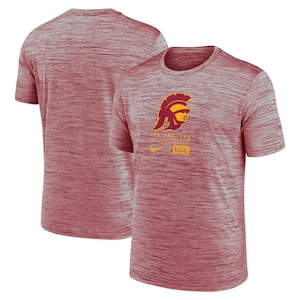 Men's Nike Cardinal USC Trojans Campus Center Block Velocity Performance T-Shirt