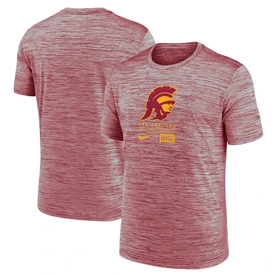 Men's Nike Cardinal USC Trojans Campus Center Block Velocity Performance T-Shirt
