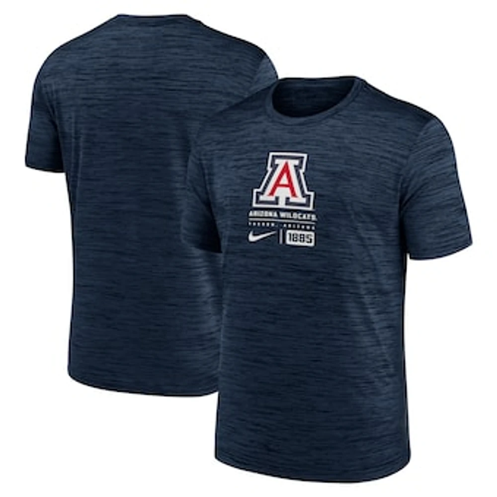 Men's Nike Navy Arizona Wildcats Campus Center Block Velocity Performance T-Shirt