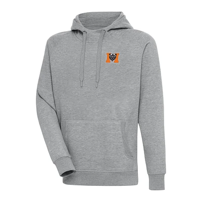 Men's Antigua Heather Gray Mercer Bears Victory Digital Thermal Raglan Pullover Hoodie