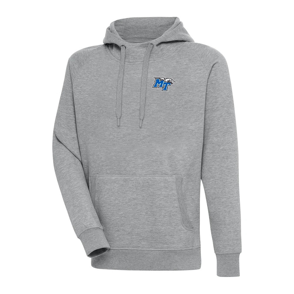 Men's Antigua Heather Gray MTSU Blue Raiders Victory Digital Thermal Raglan Pullover Hoodie
