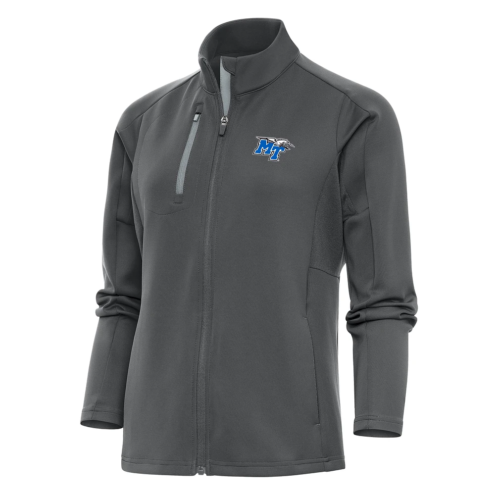 Women's Antigua Pewter Middle Tennessee State University Lightning Generation Full-Zip Jacket