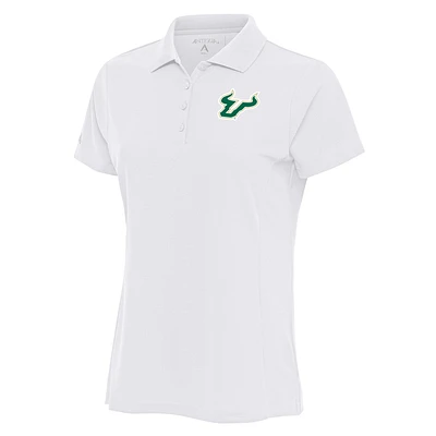 Women's Antigua White South Florida Bulls Legacy Pique Polo