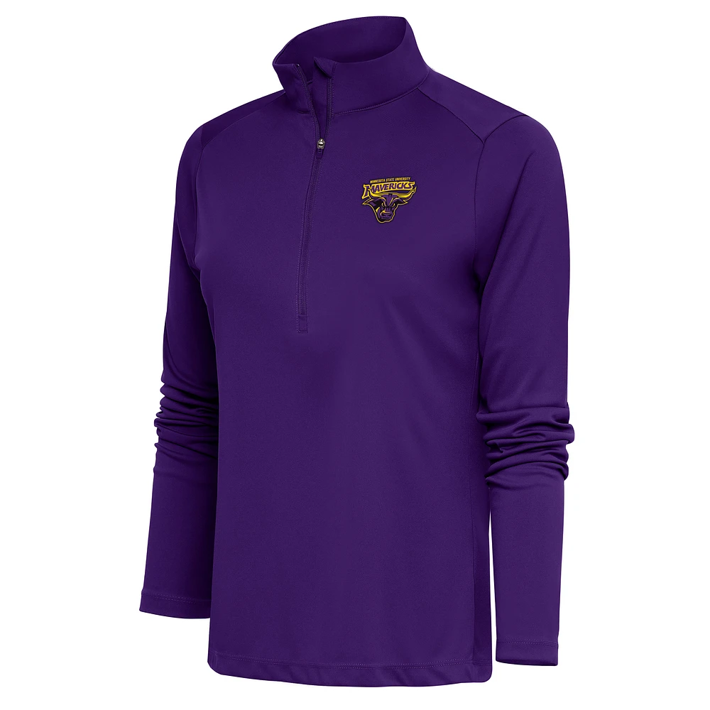 Women's Antigua Purple Minnesota State University, Mankato Tribute Half-Zip Top