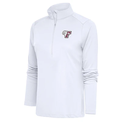 Women's Antigua White Fordham Rams Tribute Half-Zip Top