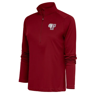 Women's Antigua Maroon Fordham Rams Tribute Half-Zip Top