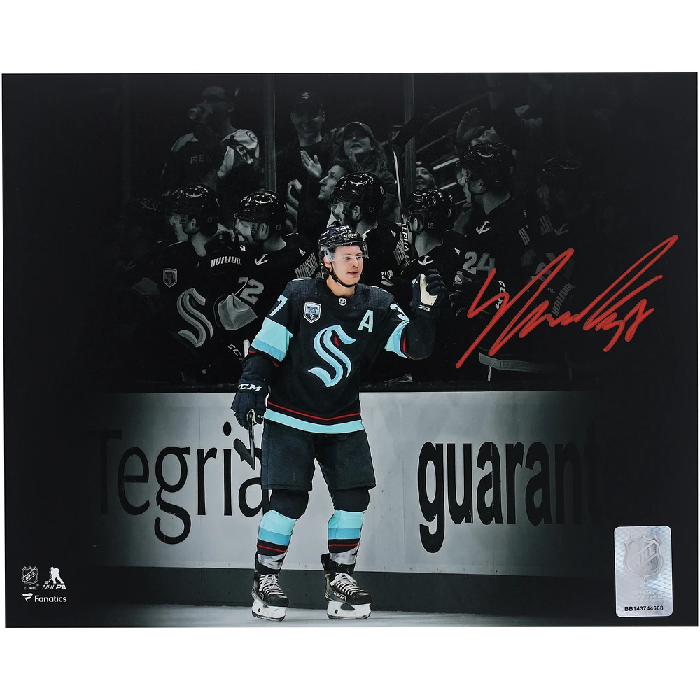 Yanni Gourde Seattle Kraken Autographed 8" x 10" Celebration Spotlight Photograph