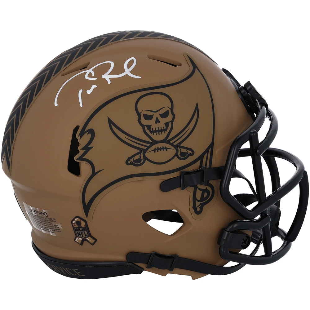 Tom Brady Tampa Bay Buccaneers Autographed Riddell 2023 Salute to Service Speed Mini Helmet
