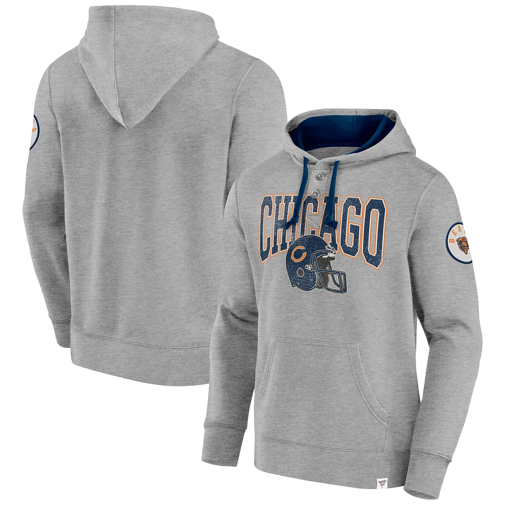 Men's Fanatics Gray Chicago Bears Label Maker Pullover Hoodie