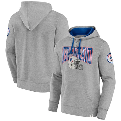 Men's Fanatics Heather Gray New England Patriots Label Maker Pullover Hoodie