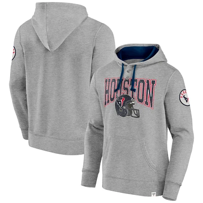 Men's Fanatics Heather Gray Houston Texans Label Maker Pullover Hoodie