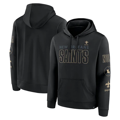Men's Fanatics Black New Orleans Saints Blackout Pullover Hoodie