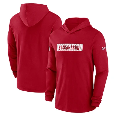 Men's Nike Red Tampa Bay Buccaneers 2024/25 Sideline Performance Long Sleeve Hoodie T-Shirt