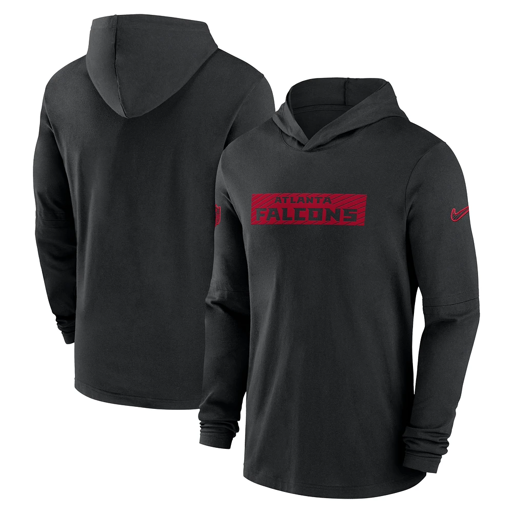 Men's Nike Black Atlanta Falcons 2024/25 Sideline Performance Long Sleeve Hoodie T-Shirt