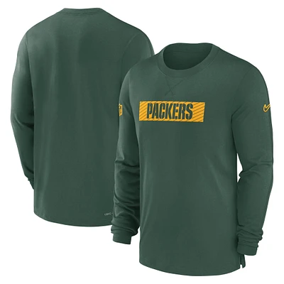 Men's Nike Green Green Bay Packers Sideline Player Performance Long Sleeve T-Shirt