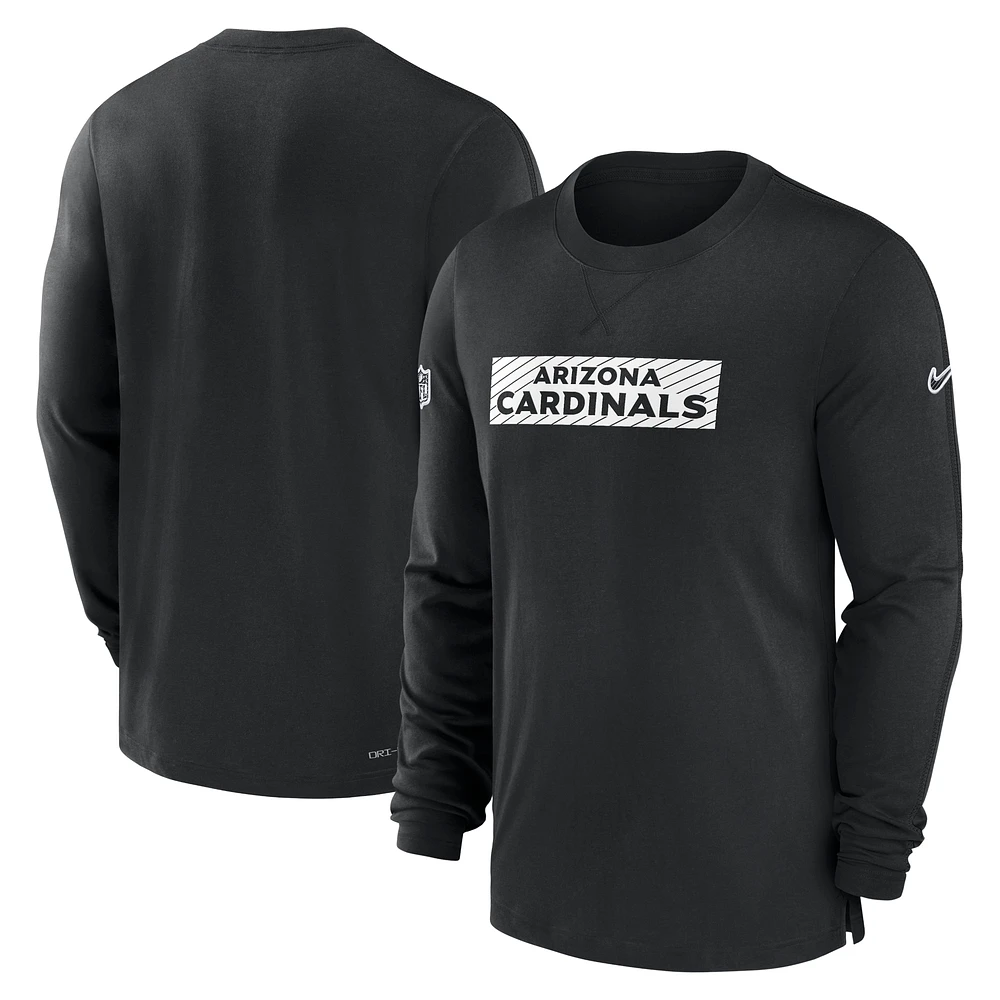 Men's Nike Black Arizona Cardinals Sideline Player Performance Long Sleeve T-Shirt