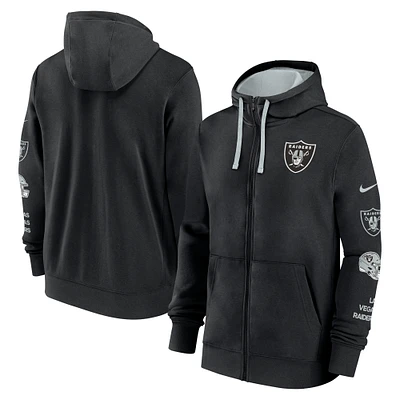 Men's Nike Black Las Vegas Raiders Primetime Club Full-Zip Hoodie