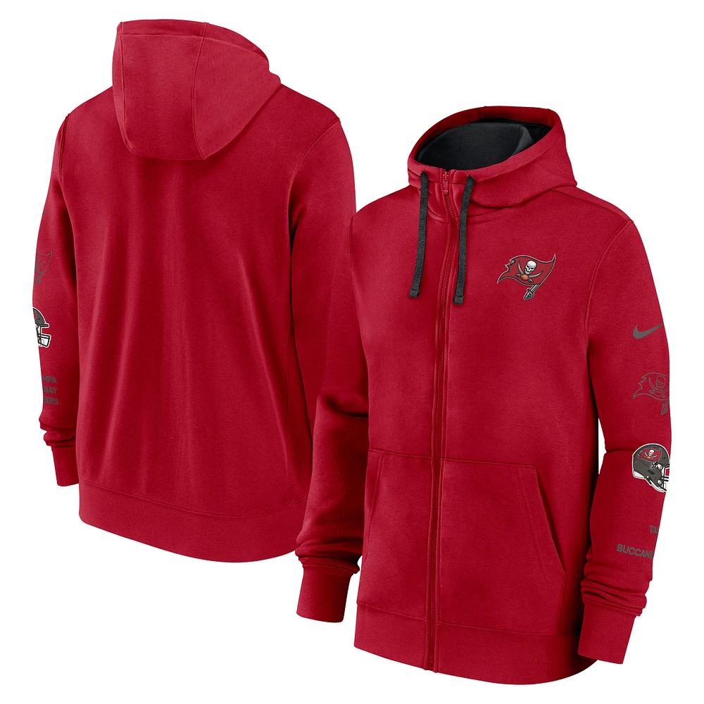 Men's Nike Red Tampa Bay Buccaneers Primetime Club Full-Zip Hoodie