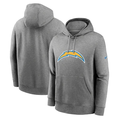 Men's Nike Heather Gray Los Angeles Chargers Primetime Club Logo Hoodie