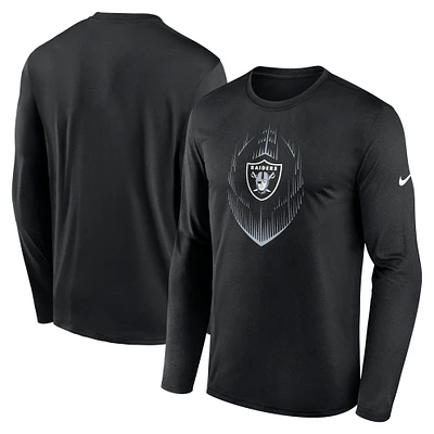 Men's Nike Black Las Vegas Raiders Icon Legend Performance Long Sleeve T-Shirt