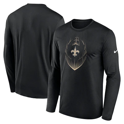 Men's Nike Black New Orleans Saints Icon Legend Performance Long Sleeve T-Shirt