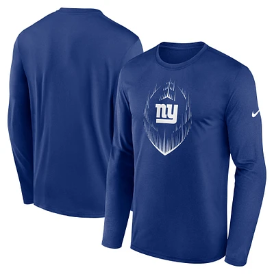 Men's Nike Royal New York Giants Icon Legend Performance Long Sleeve T-Shirt