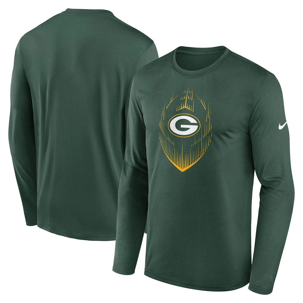 Men's Nike Green Green Bay Packers Icon Legend Performance Long Sleeve T-Shirt