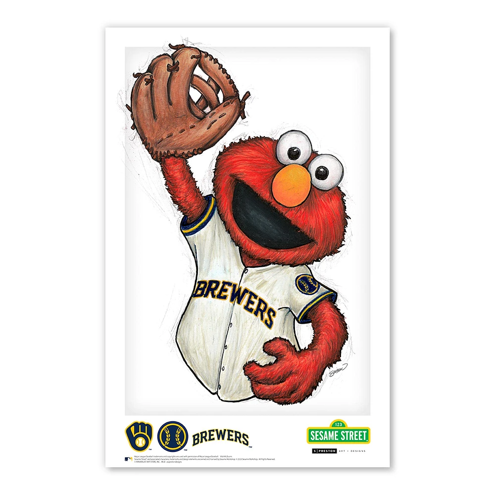 Elmo Milwaukee Brewers 11" x 17" Sesame Street Poster Print