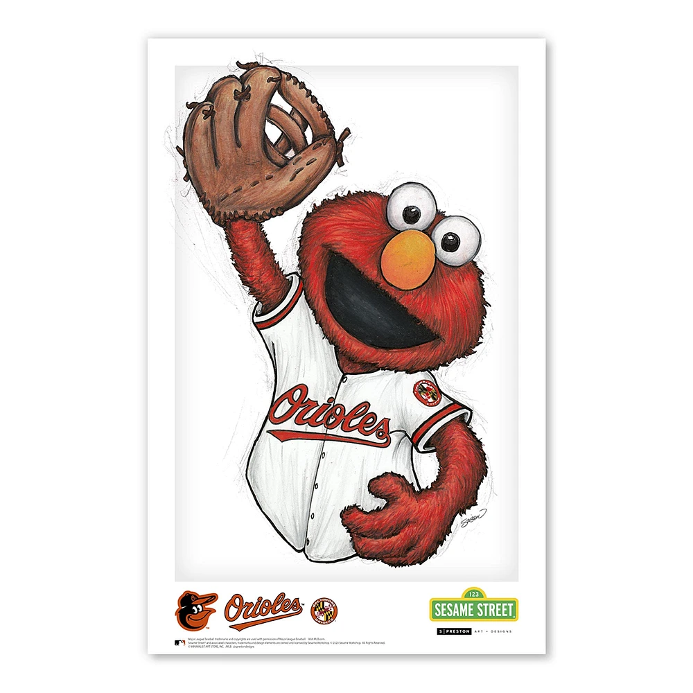 Elmo Baltimore Orioles 11" x 17" Sesame Street Poster Print