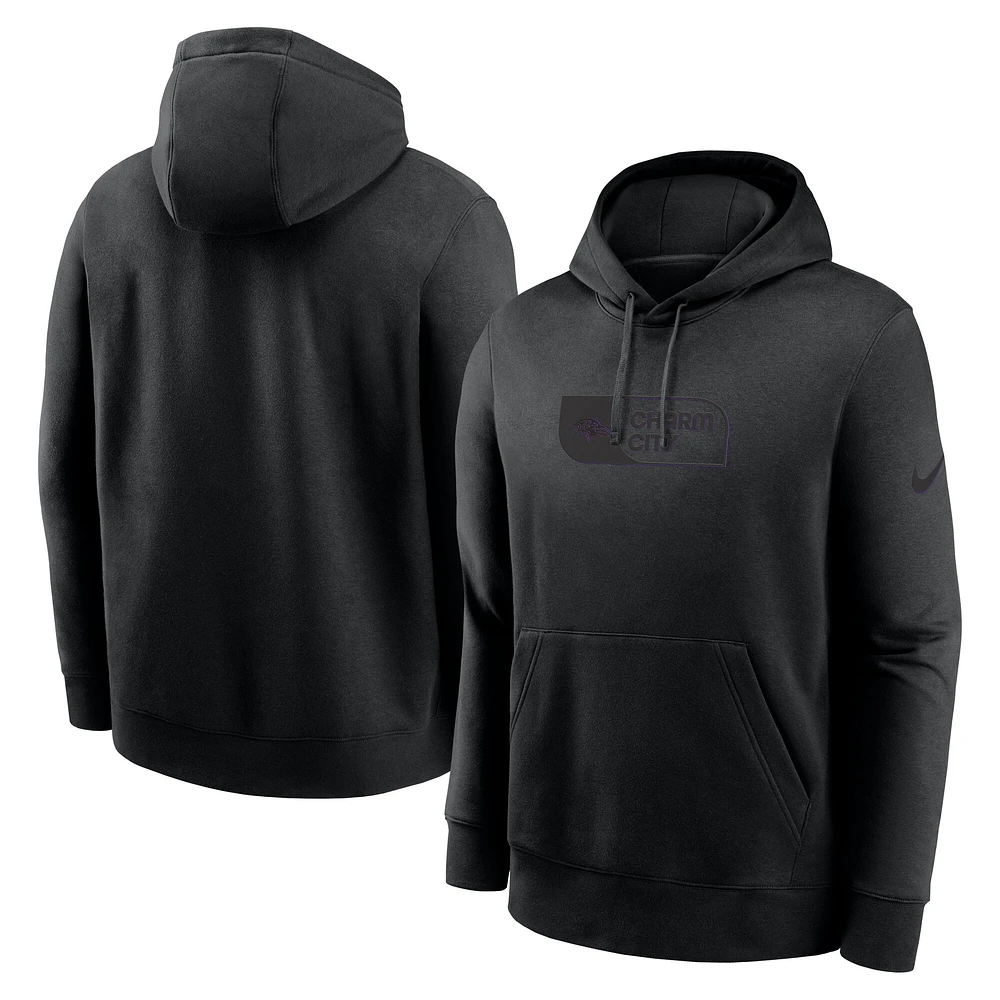 Men's Nike Black Baltimore Ravens Edge Pack French Terry Club Pullover Hoodie