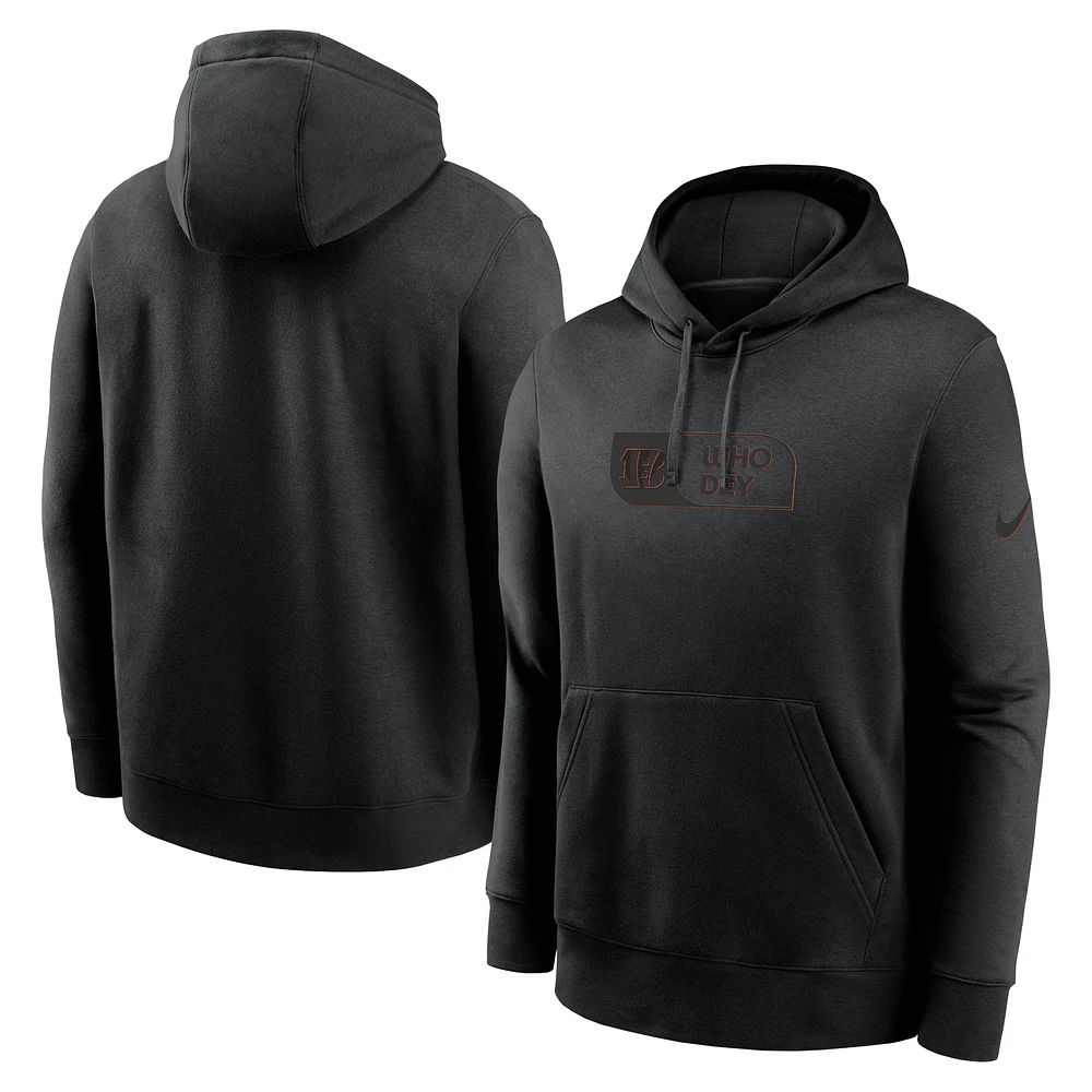 Men's Nike Black Cincinnati Bengals Edge Pack French Terry Club Pullover Hoodie
