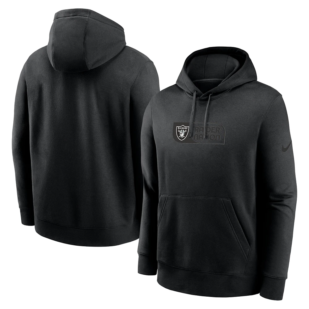 Men's Nike Las Vegas Raiders Edge Pack French Terry Club Pullover Hoodie