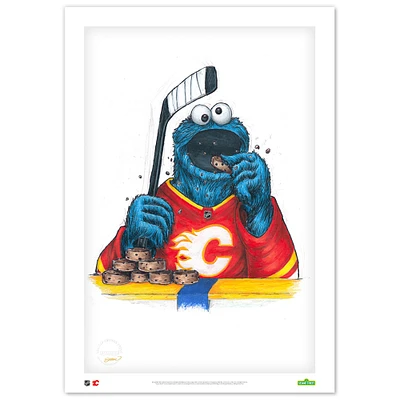 Cookie Monster Calgary Flames 24" x 36" Sesame Street Limited Edition Fine Art Print